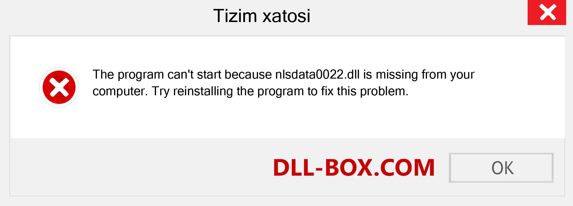 nlsdata0022.dll fayli yo'qolganmi?. Windows 7, 8, 10 uchun yuklab olish - Windowsda nlsdata0022 dll etishmayotgan xatoni tuzating, rasmlar, rasmlar